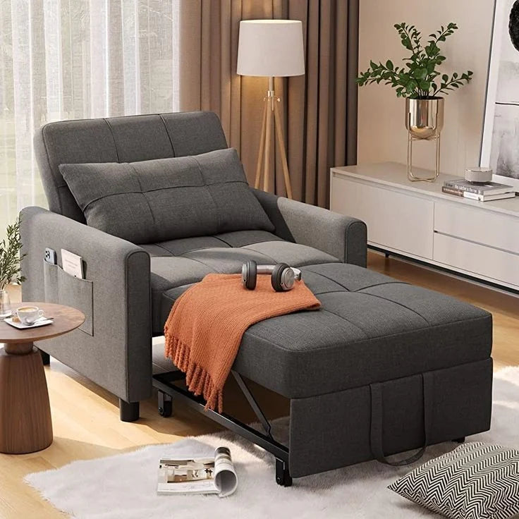 Beech wood Turkish mechanism 36 density medium soft foam Linen or velvet fabric Chair dimensions: 105 cm Outside width: 90 cm Height at highest point: 95 cm