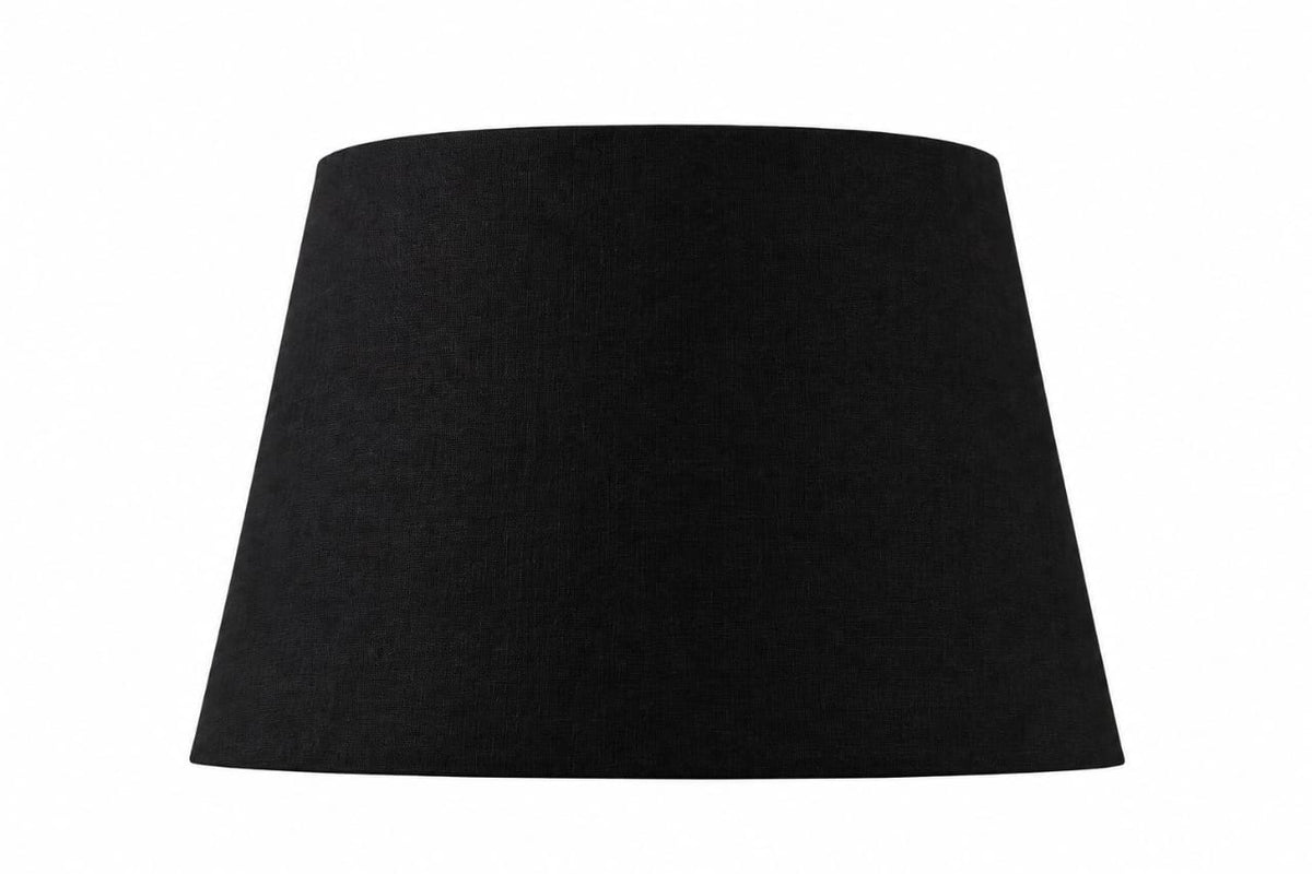 Black pyramid-shaped linen lampshade, 30x40 cm.