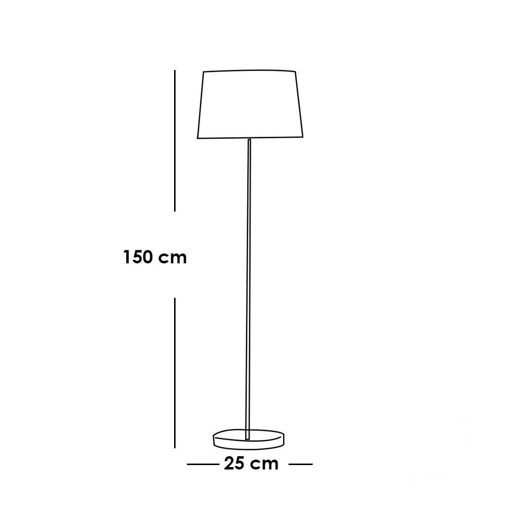 Gold iron floor lamp with beige shade - 40x165 cm