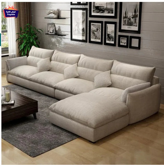 Main material:Beech wood  Fabric material:Velvet/linen  Color:Beige  Dimensions:300*200  Soft density 40