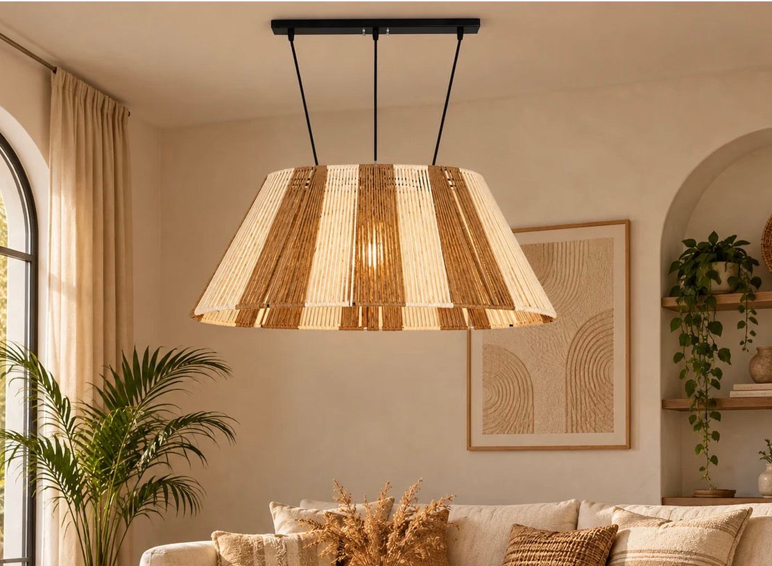 Burlap ceiling lamp