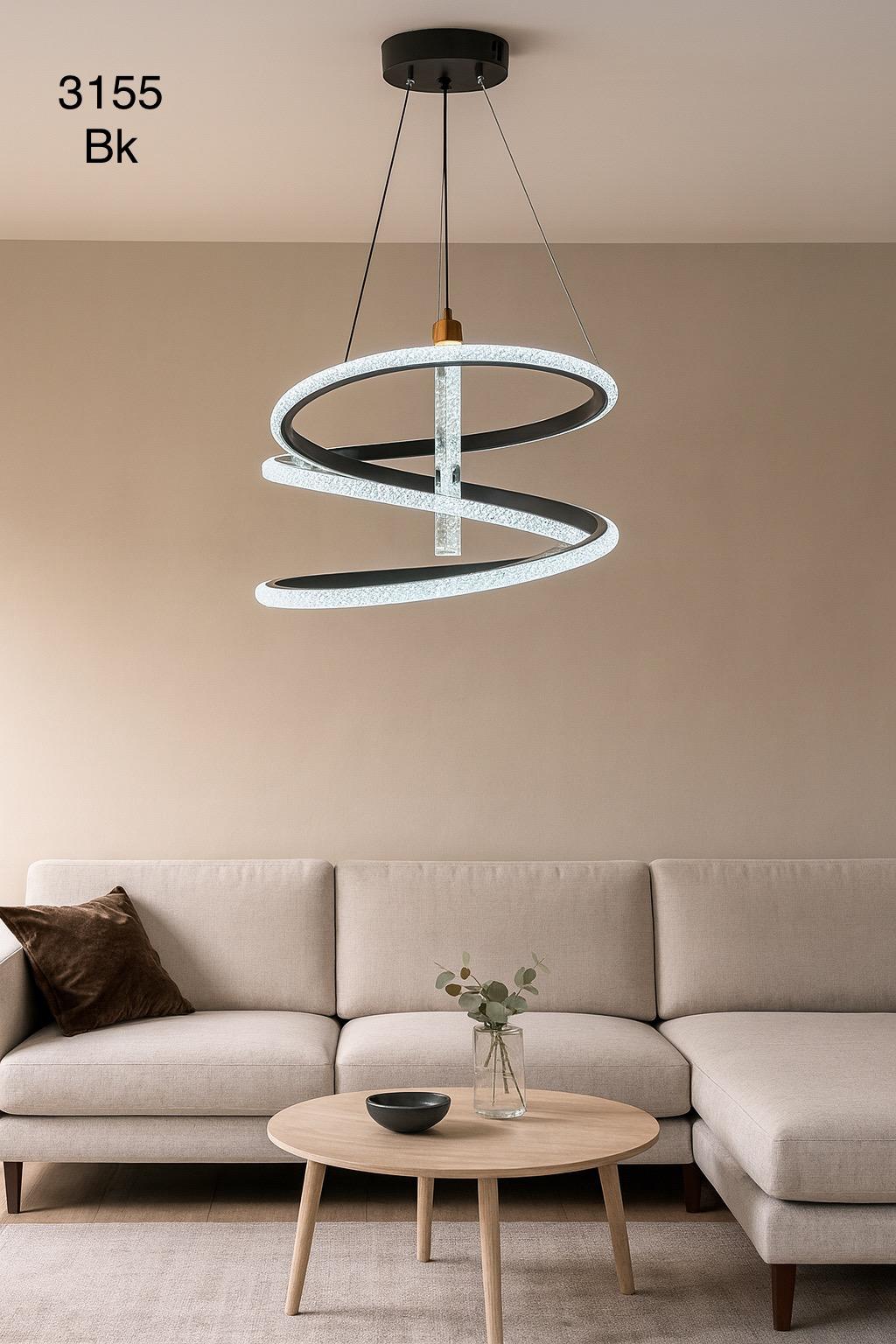 Crytal Metal Ceiling Lamp + Free Remote