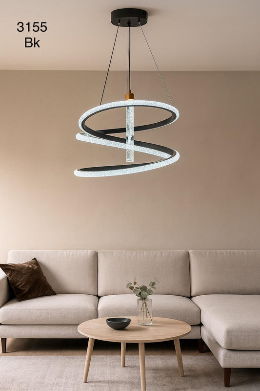 Crytal Metal Ceiling Lamp + Free Remote