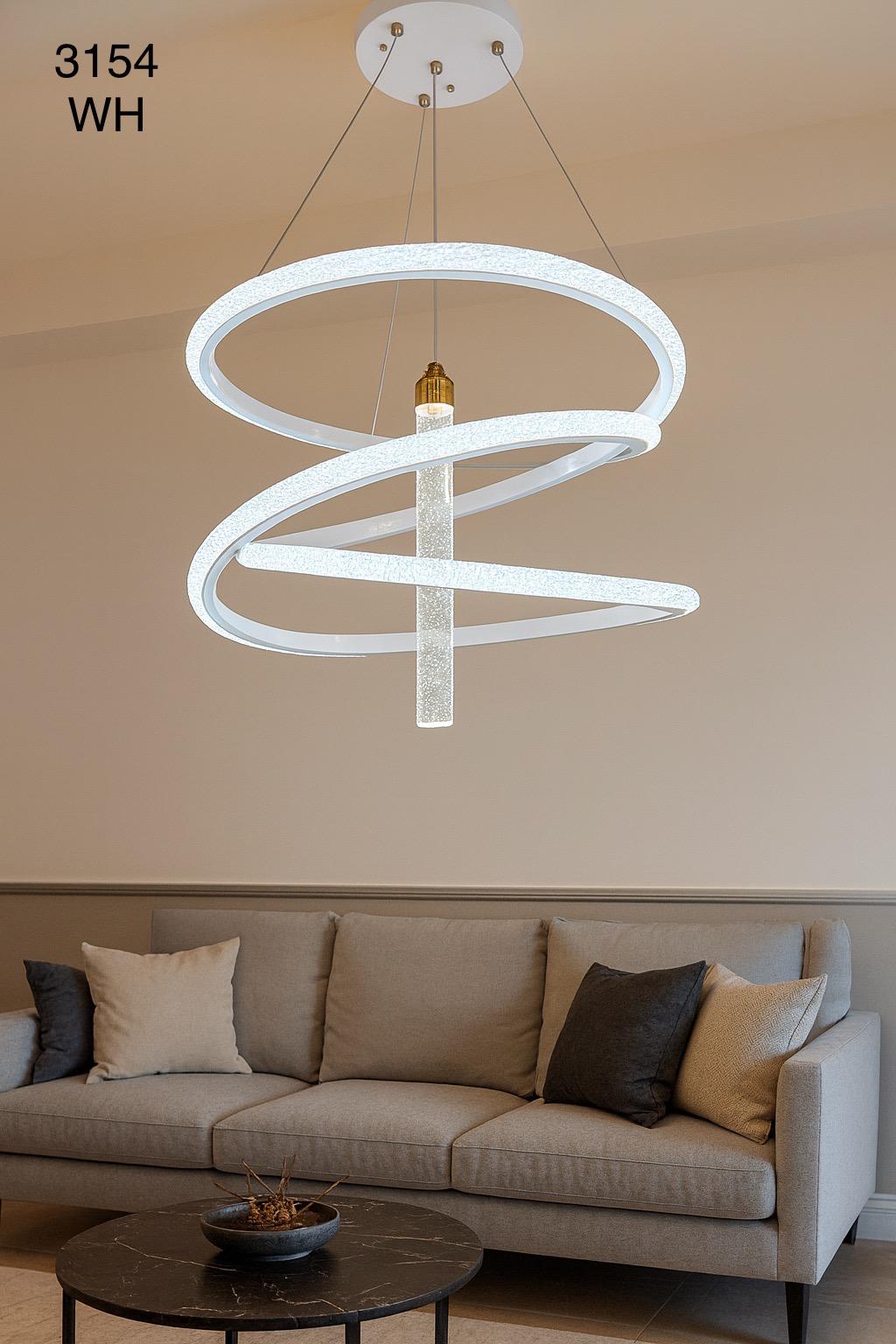 Crytal Metal Ceiling Lamp + Free Remote
