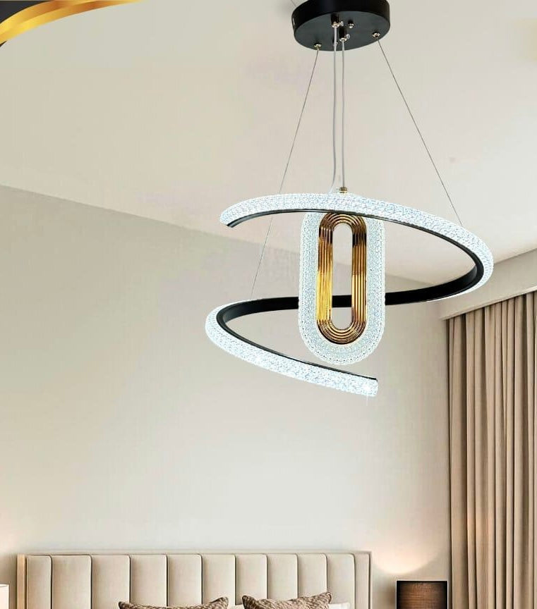 Crytal Metal Ceiling Lamp + Free Remote