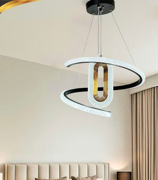 Crytal Metal Ceiling Lamp + Free Remote