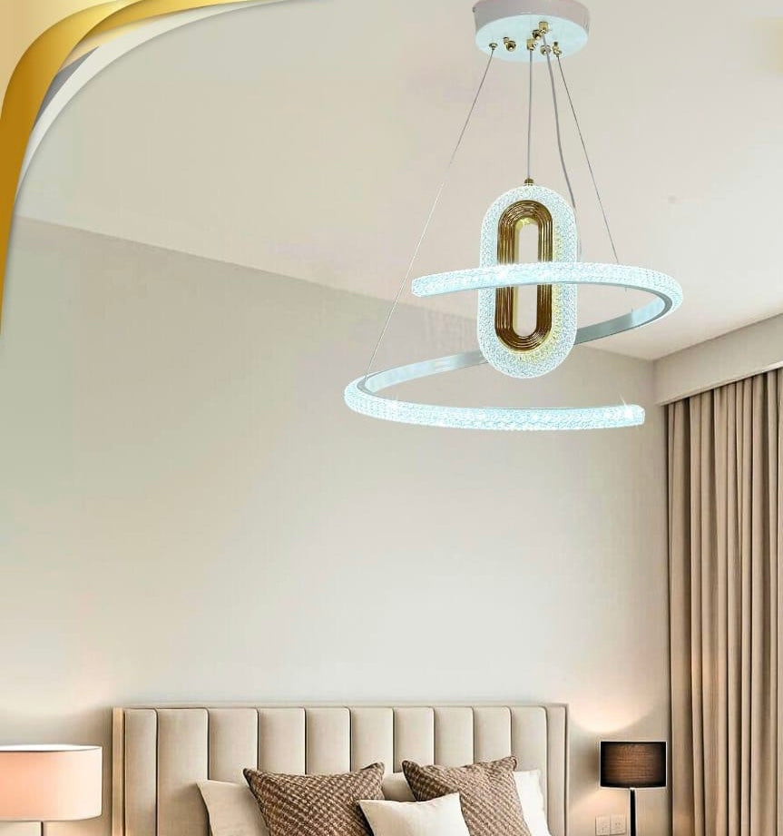Crytal Metal Ceiling Lamp + Free Remote