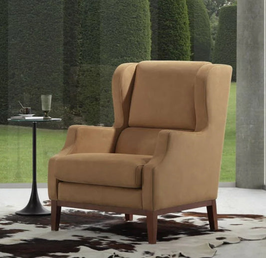 "Beech wood, medium soft foam, density 36 Linen or cotton fabric Wooden legs, varnished finish"